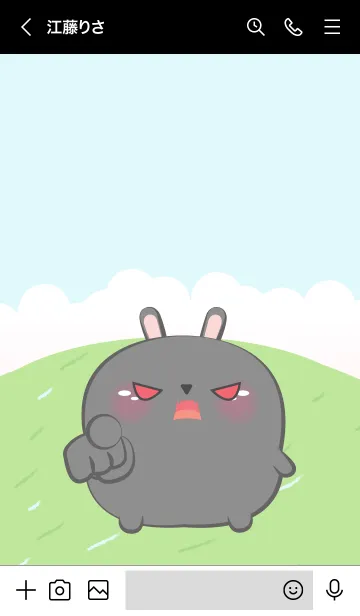 [LINE着せ替え] Cute Chubby Black Rabbit Theme (JP)の画像3