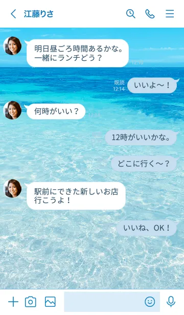 [LINE着せ替え] SUMMER SEA HAWAII-BLUE DOLPHIN 25の画像4