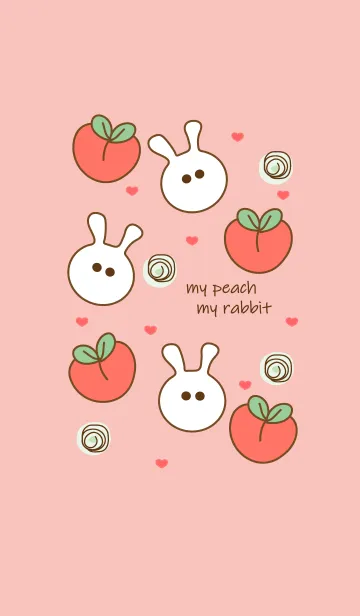 [LINE着せ替え] Sweet peach & Rabbit 4の画像1