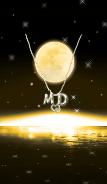 [LINE着せ替え] イニシャル M&D （ゴールドムーン）満月の画像1