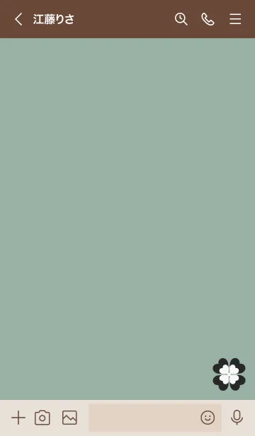 [LINE着せ替え] カーキ : 大人可愛い幸運の四葉の画像3