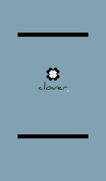 [LINE着せ替え] くすみ青 : 大人可愛い幸運の四葉の画像1