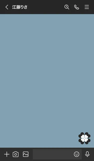 [LINE着せ替え] くすみ青 : 大人可愛い幸運の四葉の画像3