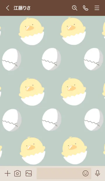 [LINE着せ替え] ひよこと卵の着せかえ/くすみグリーンの画像3