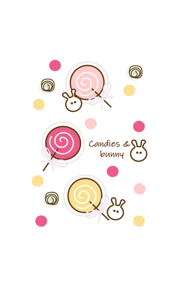 [LINE着せ替え] Sweet bunny candies 2の画像1