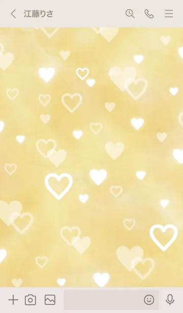 [LINE着せ替え] スマイルベージュ-ハートたくさん4-の画像3