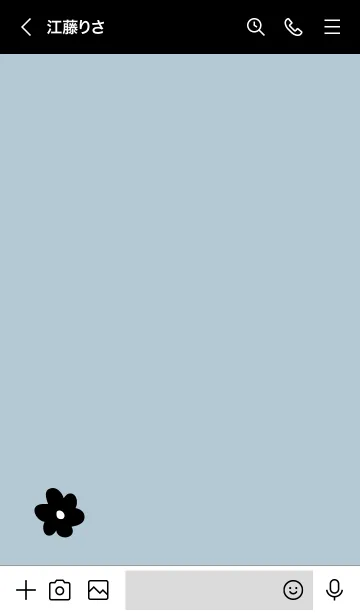 [LINE着せ替え] モノクロお花一輪 ブルー5の画像3