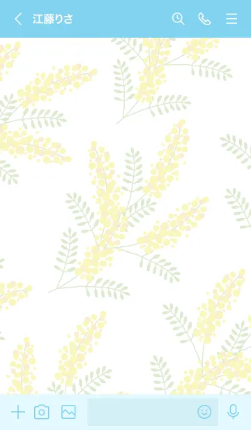 [LINE着せ替え] ミモザ ブルー スマイル3の画像3