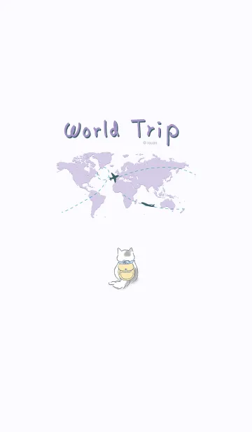 [LINE着せ替え] World trip with the cat_purpleの画像1