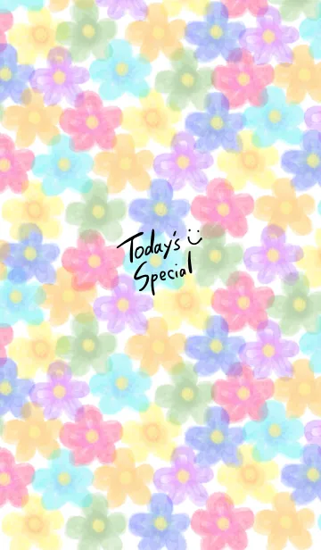 [LINE着せ替え] 水彩お花畑スマイル23の画像1