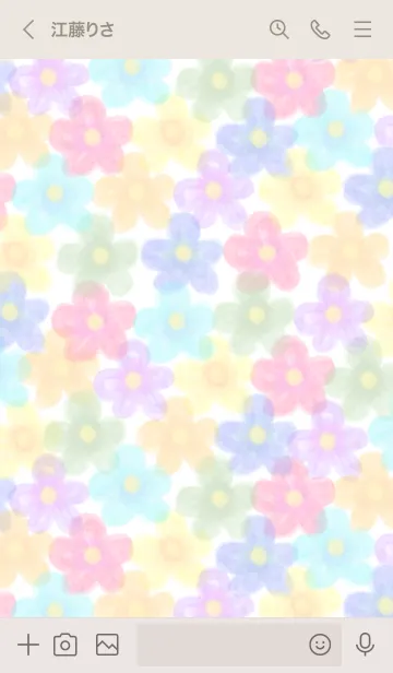 [LINE着せ替え] 水彩お花畑スマイル23の画像3