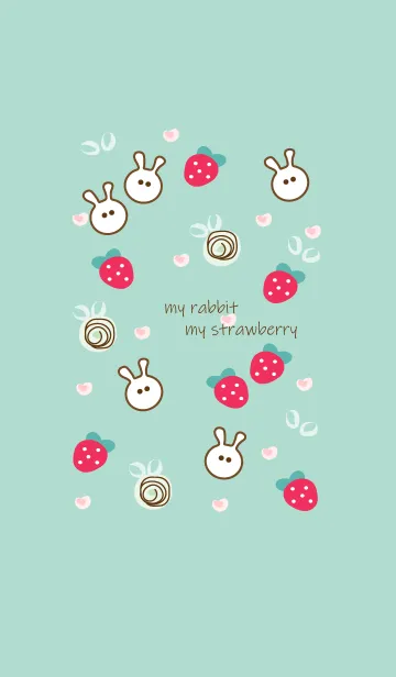 [LINE着せ替え] My rabbit & Strawberry 5の画像1