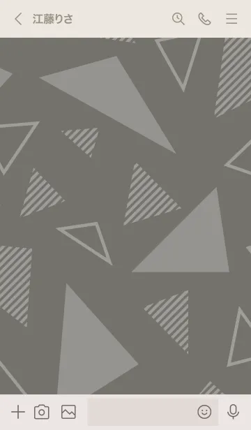 [LINE着せ替え] シンプル 白三角 グレー3の画像3