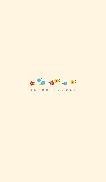 [LINE着せ替え] Retro pop flower - 白 -の画像1