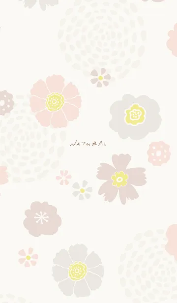 [LINE着せ替え] ナチュラル 花と渦巻き10の画像1