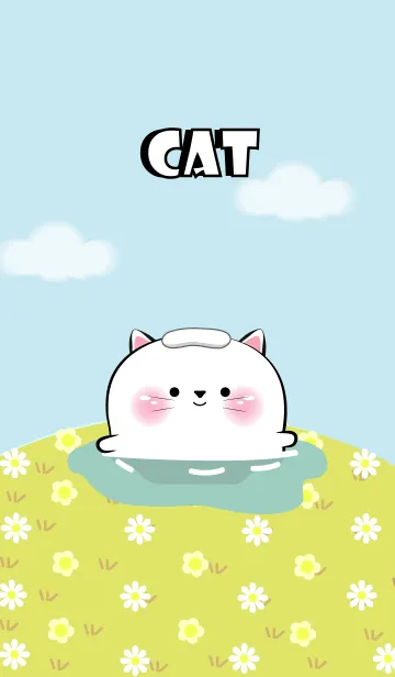 [LINE着せ替え] Enjoy White  Cat  Theme (JP)の画像1