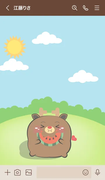 [LINE着せ替え] Chubby Deer Theme (JP)の画像3