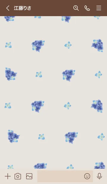 [LINE着せ替え] ベージュとカーキ : 紫陽花の画像3