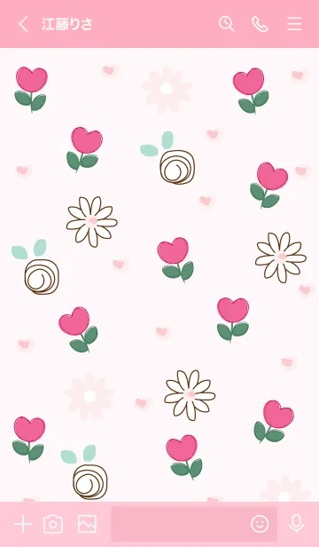 [LINE着せ替え] Minimal pink flowers 8 :)の画像3