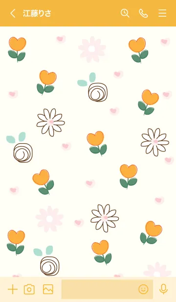 [LINE着せ替え] mini orange flowers 11の画像3