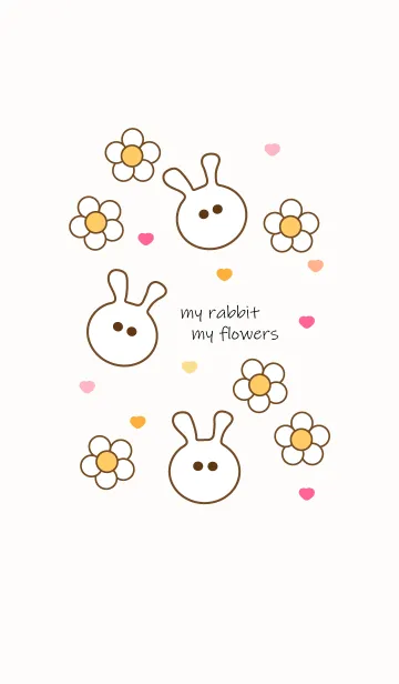 [LINE着せ替え] Mini flowers & Rabbit 8の画像1