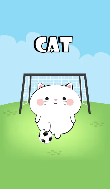 [LINE着せ替え] White Cat Love Football Theme (JP)の画像1