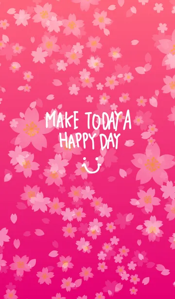 [LINE着せ替え] 桜ピンク-スマイル8-の画像1