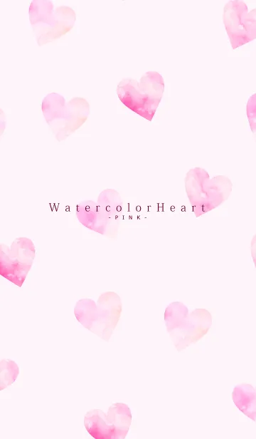[LINE着せ替え] Watercolor Heart -PINK- 44の画像1