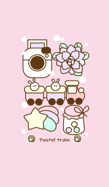 [LINE着せ替え] Lovely pastel trains 2の画像1