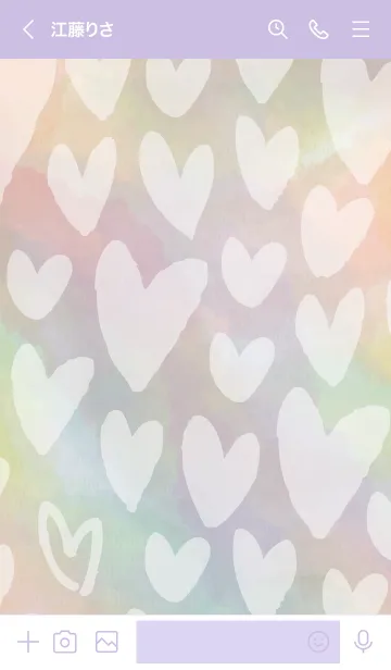 [LINE着せ替え] 水彩グラデーション ハート5の画像3