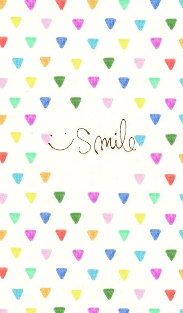 [LINE着せ替え] 水彩カラフル三角-スマイル30-の画像1