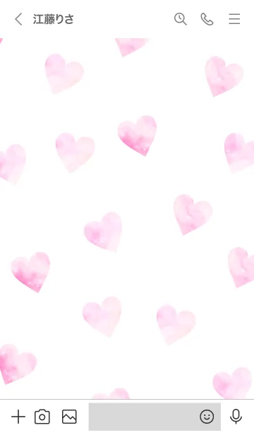 [LINE着せ替え] Watercolor Heart -PINKWHITE- 44の画像3