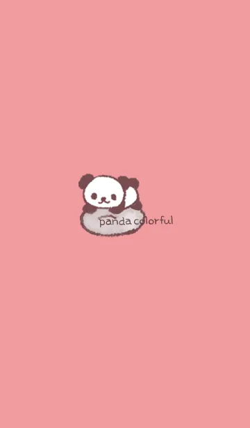 [LINE着せ替え] Panda colorful - レトロ ピンク＆ブルーの画像1