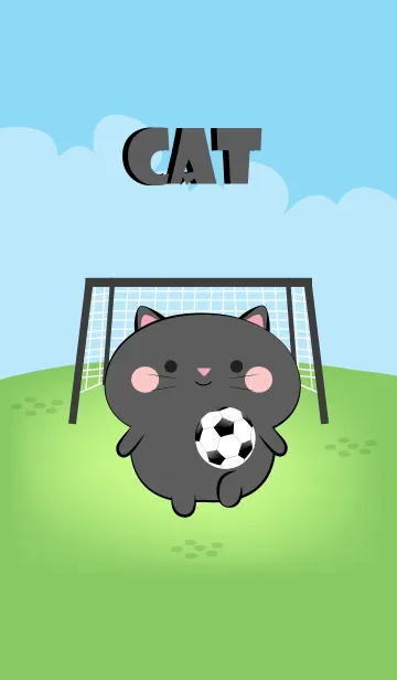 [LINE着せ替え] Black Cat Love Football Theme (JP)の画像1