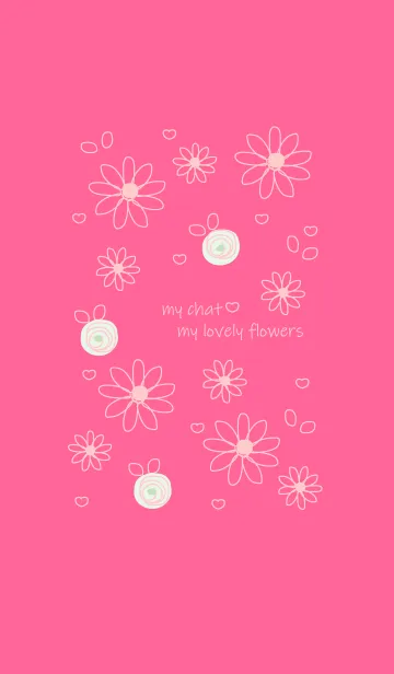 [LINE着せ替え] Light pink flowers drawing version 9の画像1