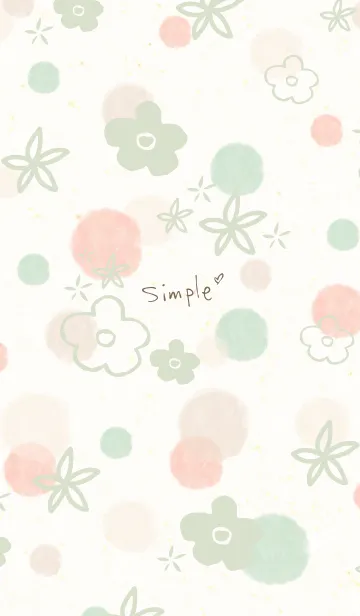 [LINE着せ替え] シンプル 水彩 丸 お花15の画像1