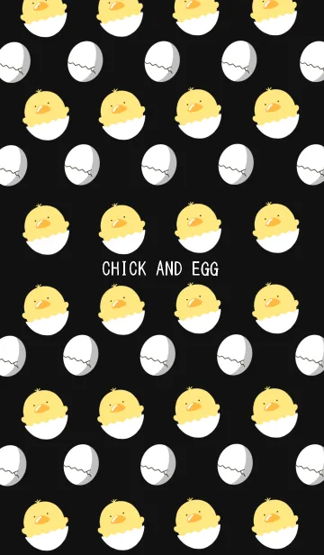 [LINE着せ替え] ひよこと卵の着せかえ/ブラックの画像1