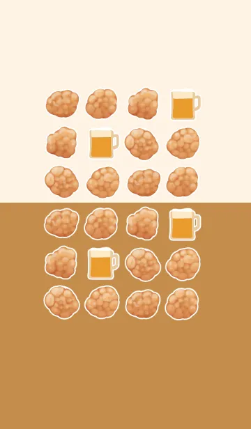 [LINE着せ替え] 鳥唐揚げとビールの画像1