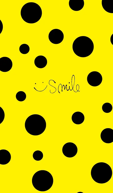 [LINE着せ替え] ドットスマイル黄色30の画像1