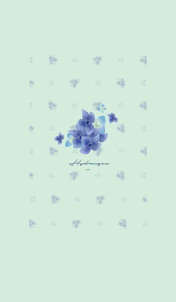 [LINE着せ替え] ミントグリーン : 紫陽花の画像1
