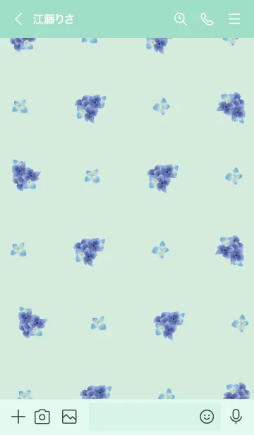 [LINE着せ替え] ミントグリーン : 紫陽花の画像3