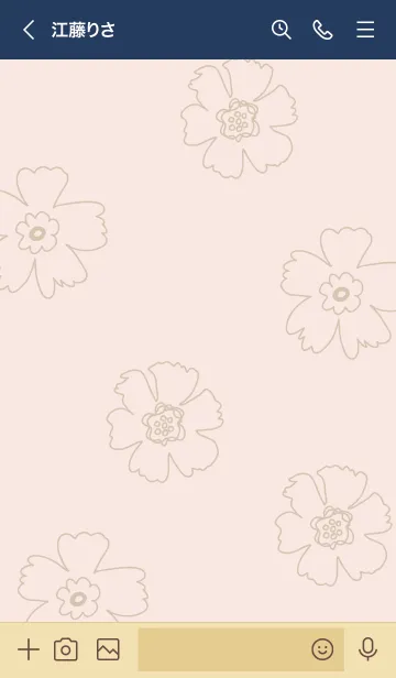 [LINE着せ替え] 線の花 ピンク5の画像3