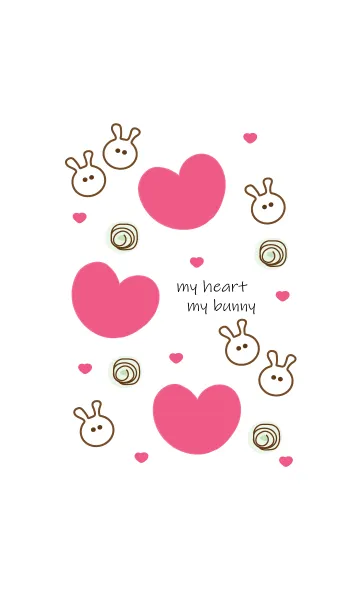 [LINE着せ替え] little heart & little bunny 5の画像1