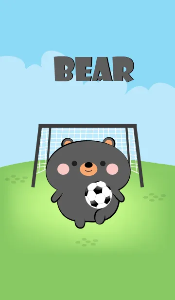 [LINE着せ替え] Black Bear Love Football Theme (JP)の画像1