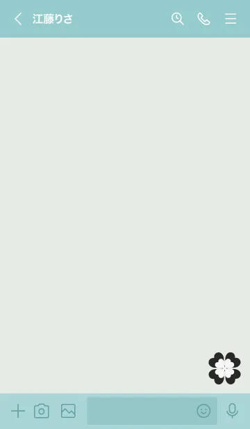 [LINE着せ替え] 青緑 : 大人可愛い幸運の四葉の画像3