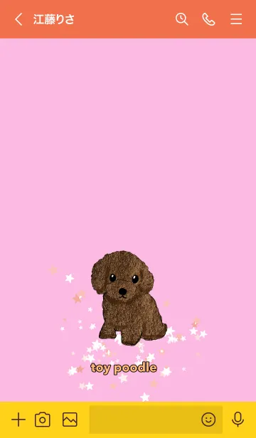 [LINE着せ替え] toy poodle トイプードル 赤毛 ピンクの画像3