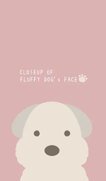 [LINE着せ替え] シンプルなもこもこ犬 ピンクベージュの画像1