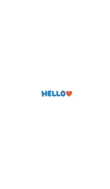 [LINE着せ替え] HELLO♥/白と赤ハートの画像1