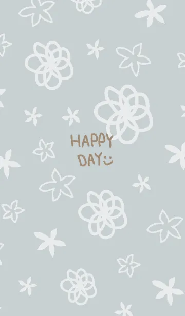 [LINE着せ替え] 白い花が舞う ブルー3の画像1