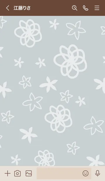 [LINE着せ替え] 白い花が舞う ブルー3の画像3